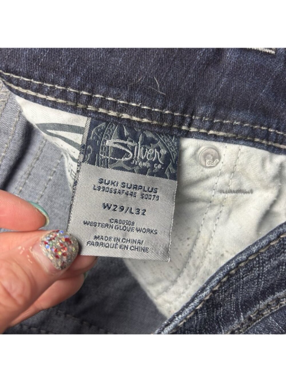 Silver Suki Surplus Bootcut Jeans Distressed Dark Wash Women’s Size W29 L32 - Picture 6 of 12